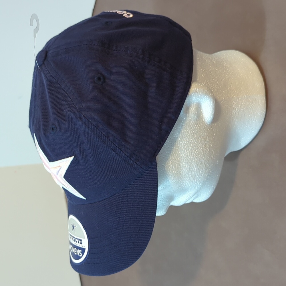NFL Dallas Cowboys Authentic Headwear Women's Hat Blue With Pink Star Adjustable - Picture 3 of 10
